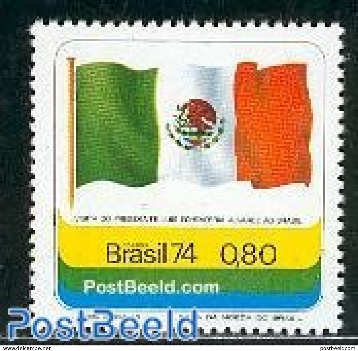 Brazil 1974 Mexican President Visit 1v, Mint NH, History - Flags - Nuovi