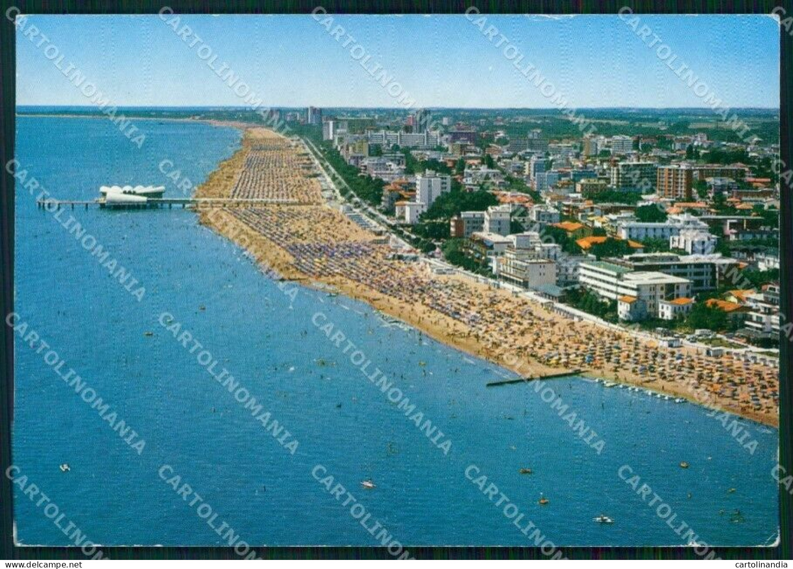 Udine Lignano Sabbiadoro Spiaggia Dall'Aereo FG Cartolina RT4397 - Udine