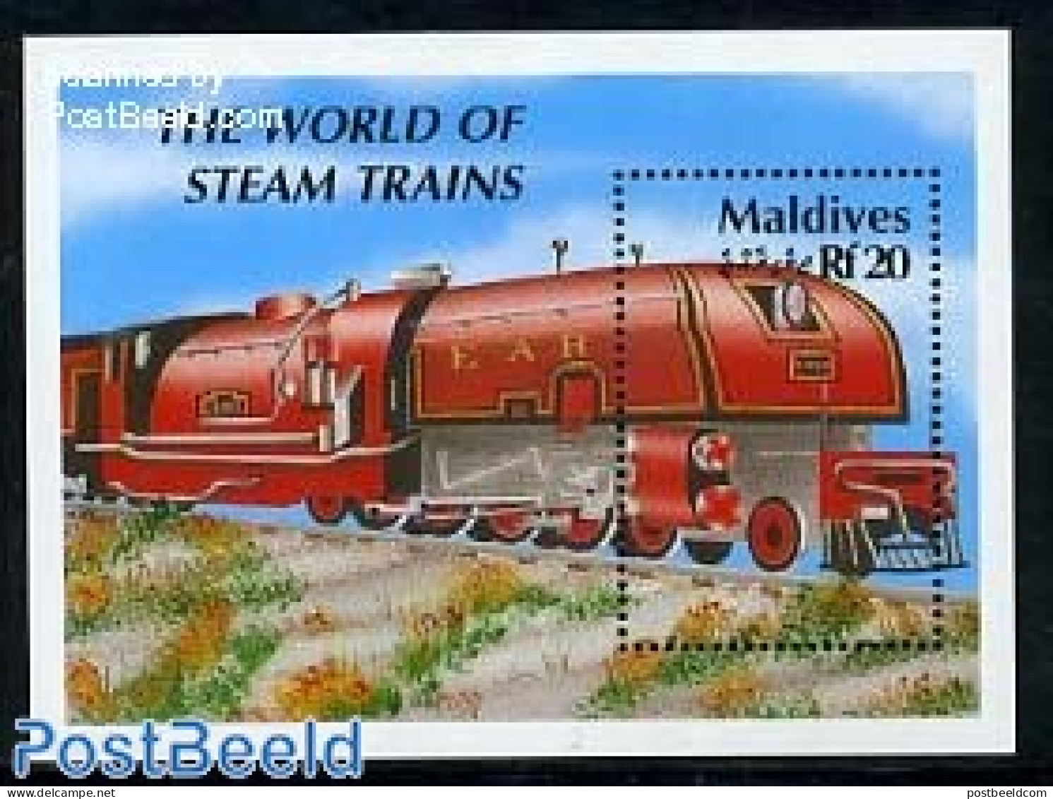 Maldives 1990 East African Railway S/s, Mint NH, Transport - Railways - Trenes