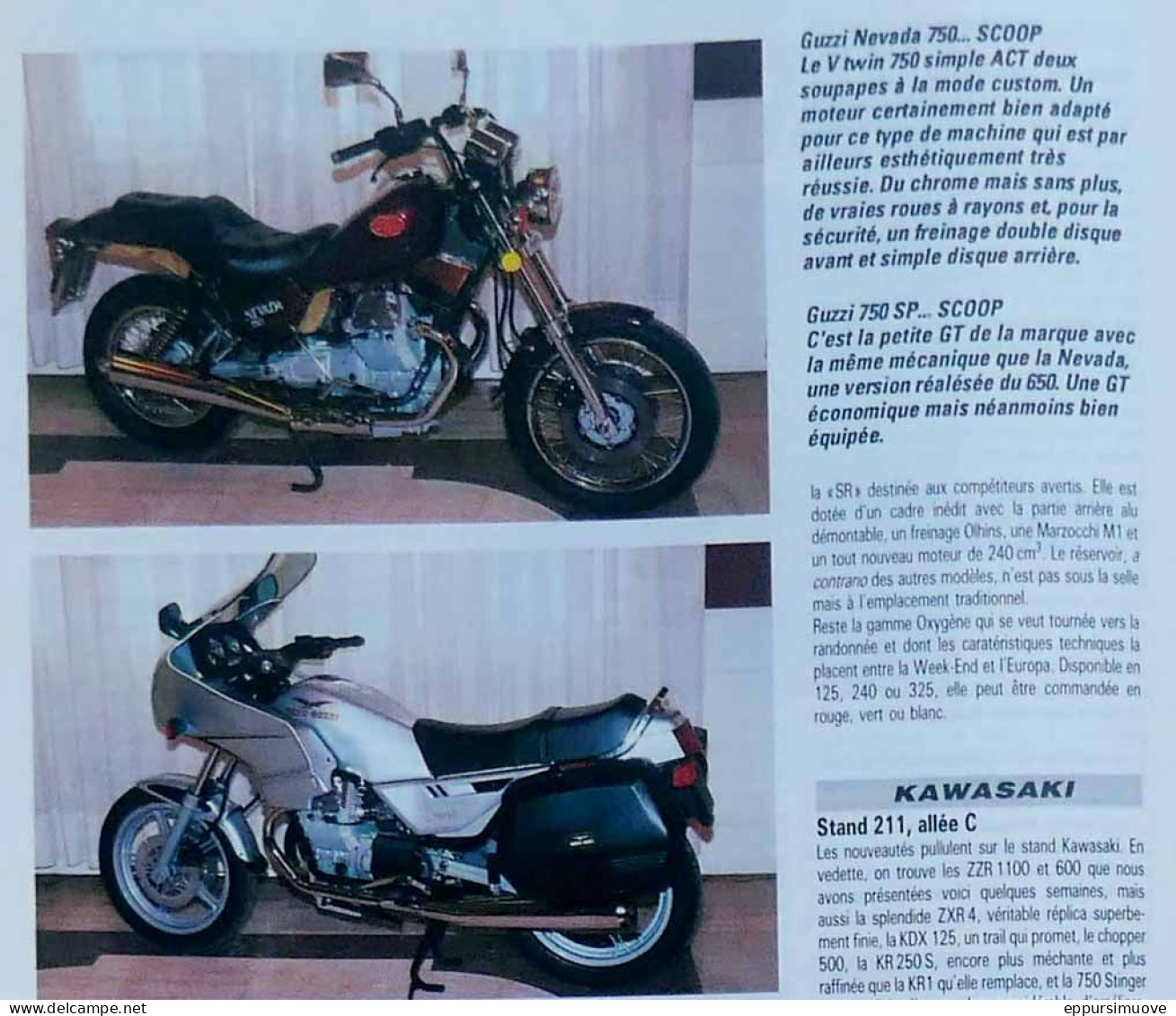 Article Papier MOTO GUZZI 750 SP Novembre 1989 MJFL - Non Classés