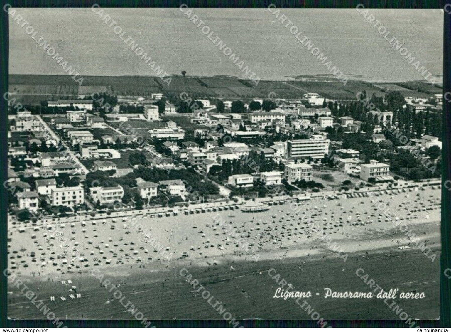 Udine Lignano Sabbiadoro Spiaggia Dall'Aereo FG Foto Cartolina RT4380 - Udine