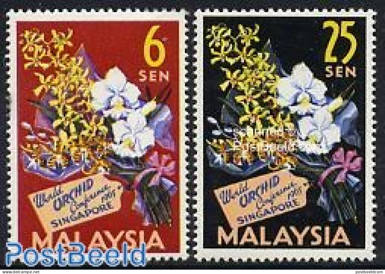 Malaysia 1963 Orchid Conference 2v, Mint NH, Nature - Flowers & Plants - Orchids - Autres & Non Classés