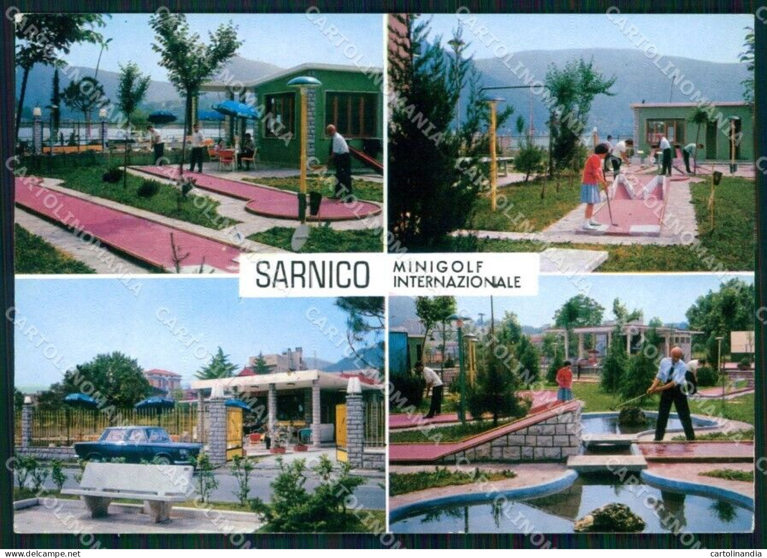 Bergamo Sarnico Lago D'Iseo Minigolf Internazionale FG Cartolina RT4286 - Bergamo