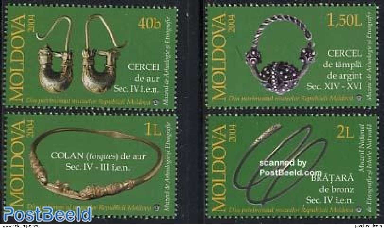 Moldova 2004 Archaeology 4v, Mint NH, History - Archaeology - Art - Art & Antique Objects - Archaeology