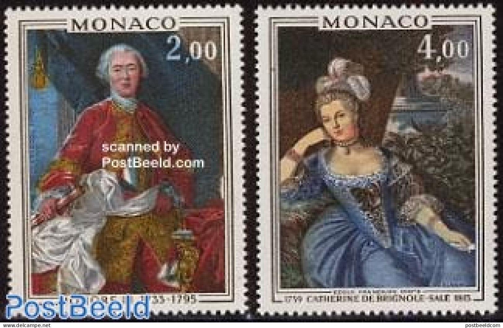 Monaco 1975 Paintings 2v, Mint NH, History - Kings & Queens (Royalty) - Art - Paintings - Nuovi