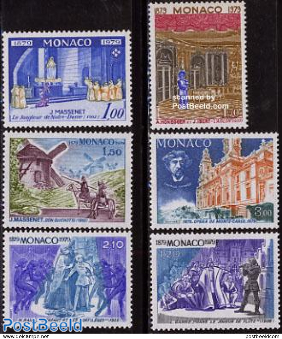 Monaco 1979 Salle Garnier 6v, Mint NH, Performance Art - Religion - Various - Music - Theatre - Churches, Temples, Mos.. - Nuovi