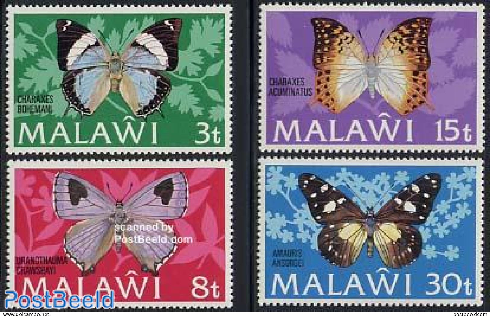Malawi 1973 Butterflies 4v, Mint NH, Nature - Butterflies - Malawi (1964-...)