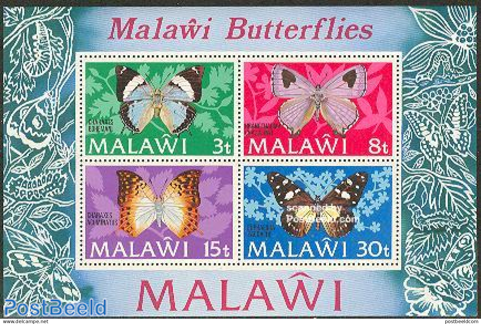 Malawi 1973 Butterflies S/s, Mint NH, Nature - Butterflies - Malawi (1964-...)