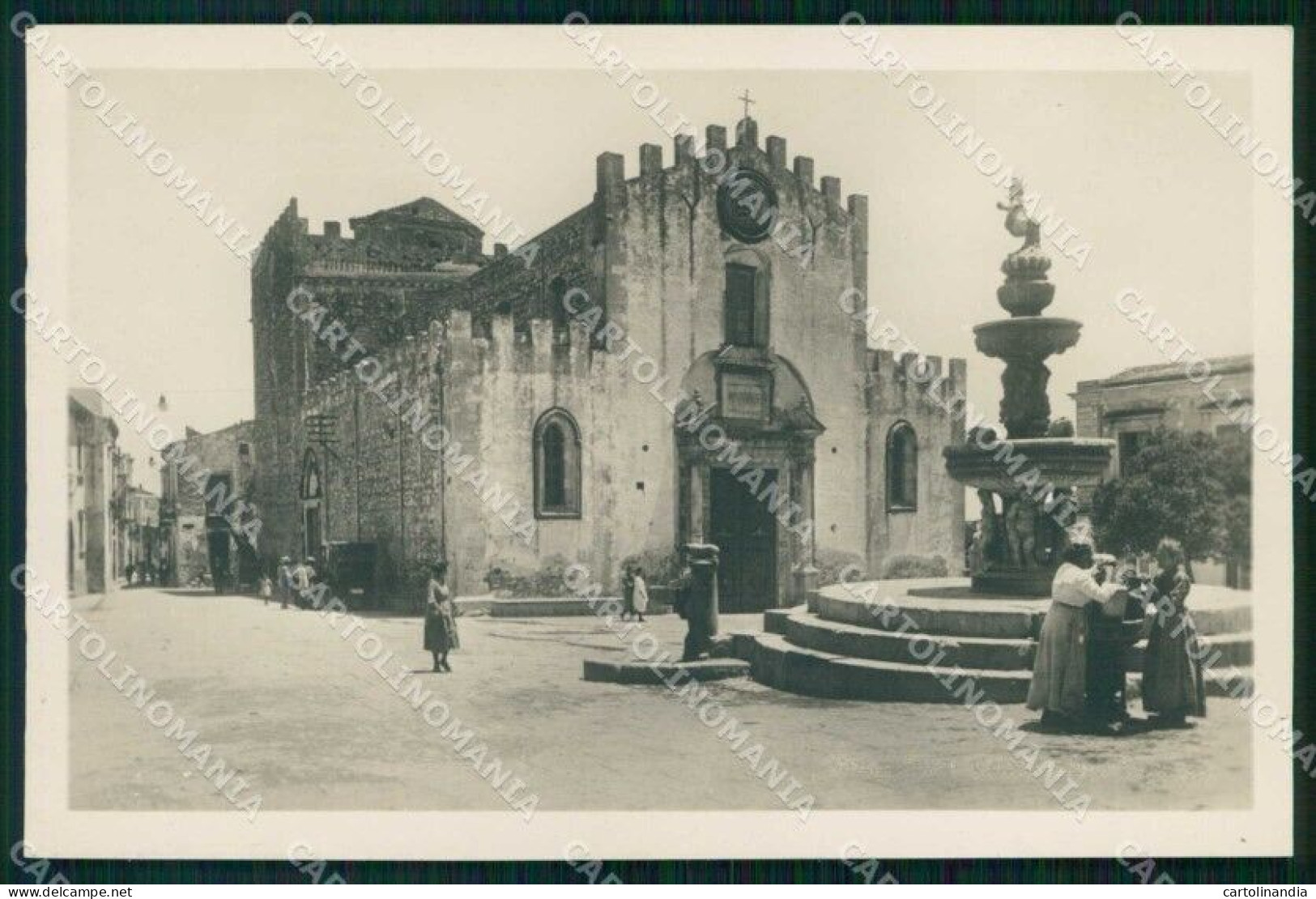 Messina Taormina Cattedrale Fontana Foto Cartolina RT3837 - Messina