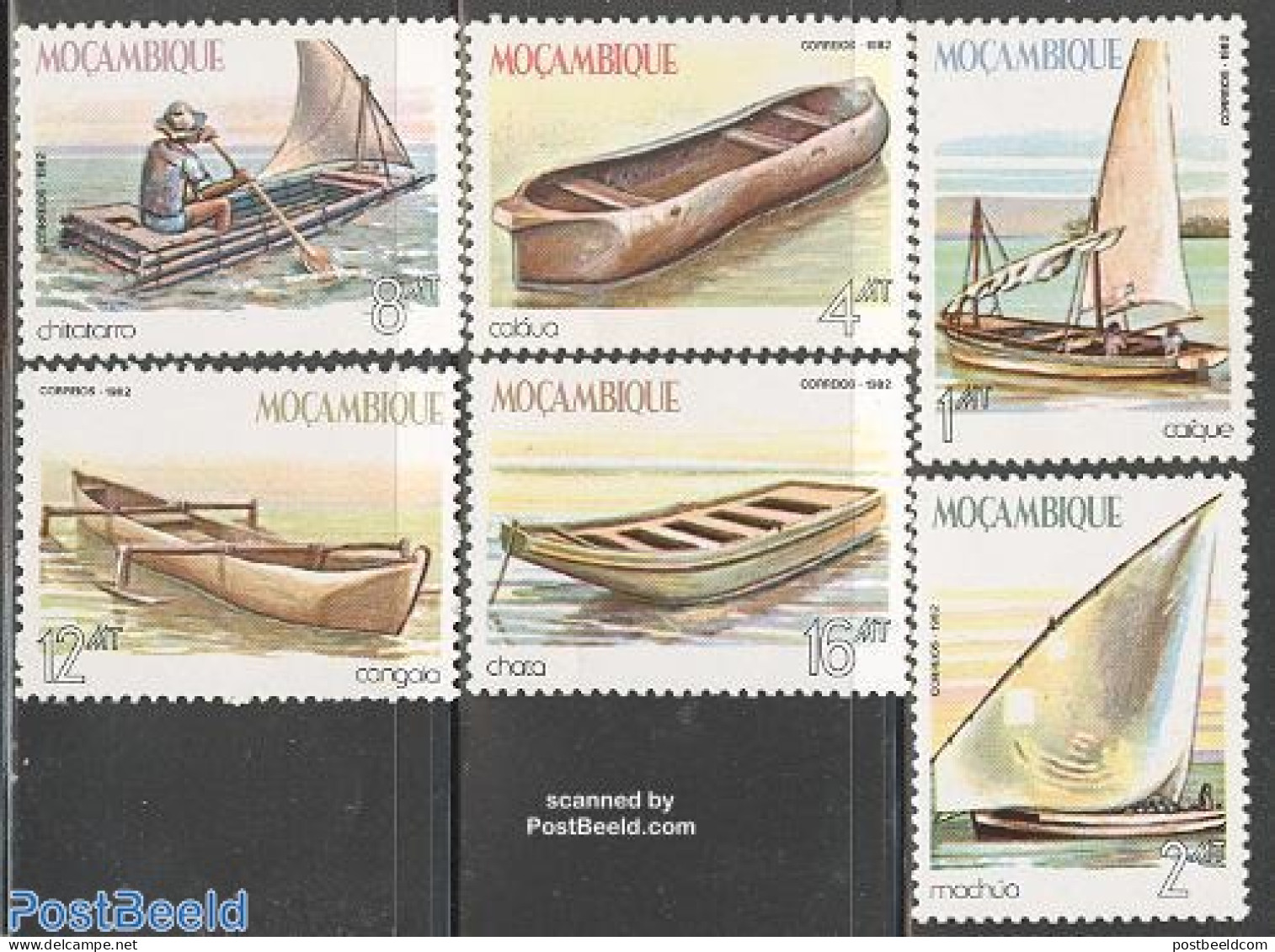 Mozambique 1982 Boats 6v, Mint NH, Transport - Ships And Boats - Schiffe