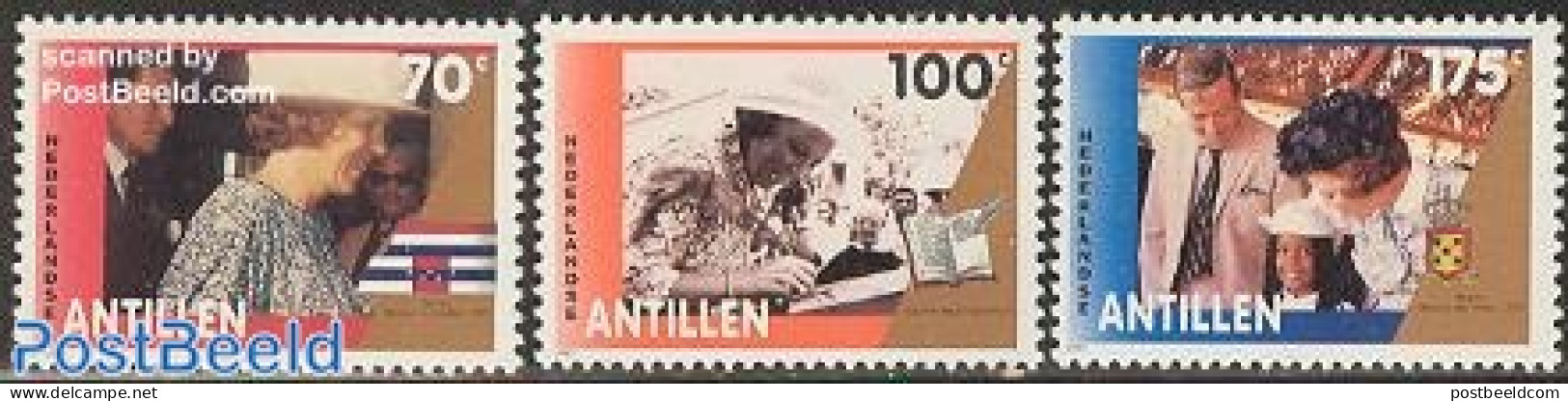 Netherlands Antilles 1992 Royal Visit 3v, Mint NH, History - Kings & Queens (Royalty) - Royalties, Royals