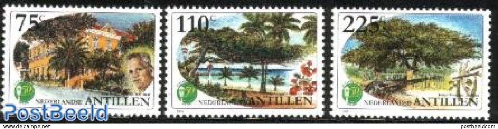 Netherlands Antilles 1999 Avila Beach Hotel 3v, Mint NH, Nature - Various - Trees & Forests - Hotels - Tourism - Rotary, Club Leones