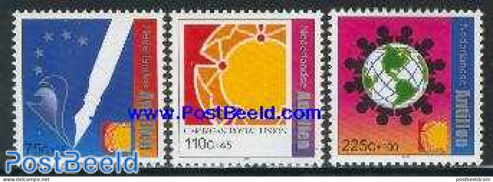 Netherlands Antilles 2001 Social & Cultural Welfare 3v, Mint NH, Various - Post - Maps - Posta