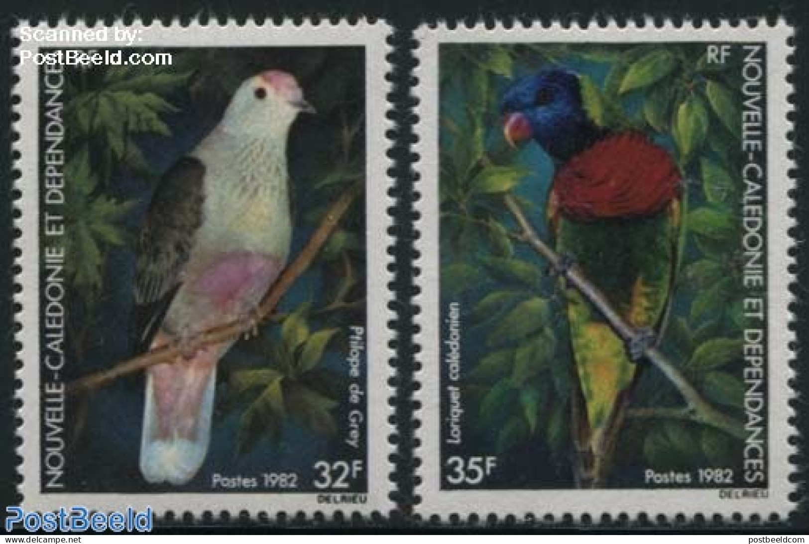 New Caledonia 1982 Birds 2v, Mint NH, Nature - Birds - Pigeons - Nuovi