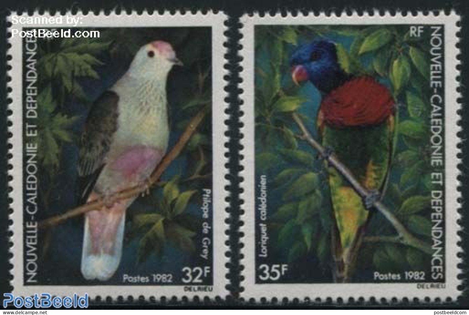 New Caledonia 1982 Birds 2v, Mint NH, Nature - Birds - Pigeons - Neufs