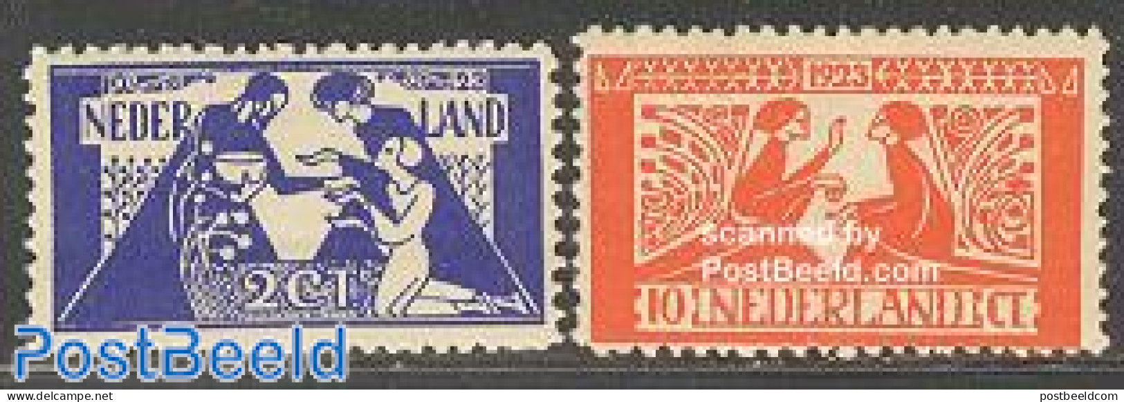 Netherlands 1923 Toorop 2v, Mint NH, Art - Modern Art (1850-present) - Ungebraucht