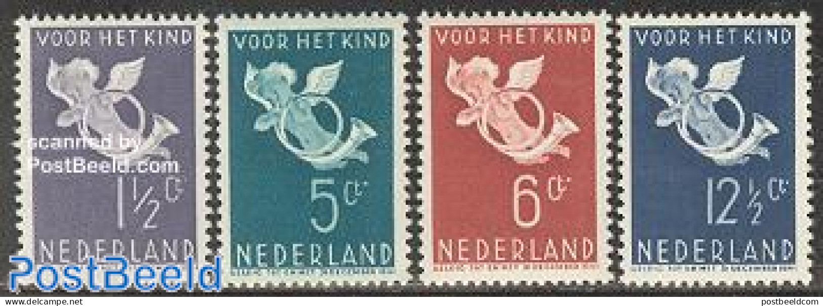 Netherlands 1936 Child Welfare 4v, Mint NH, Religion - Angels - Ungebraucht