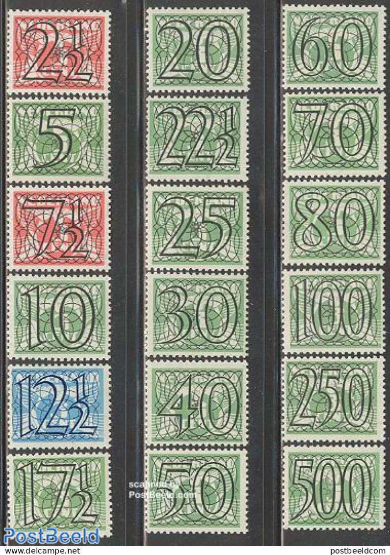 Netherlands 1940 Guilloche Overprints 18v, Mint NH - Unused Stamps