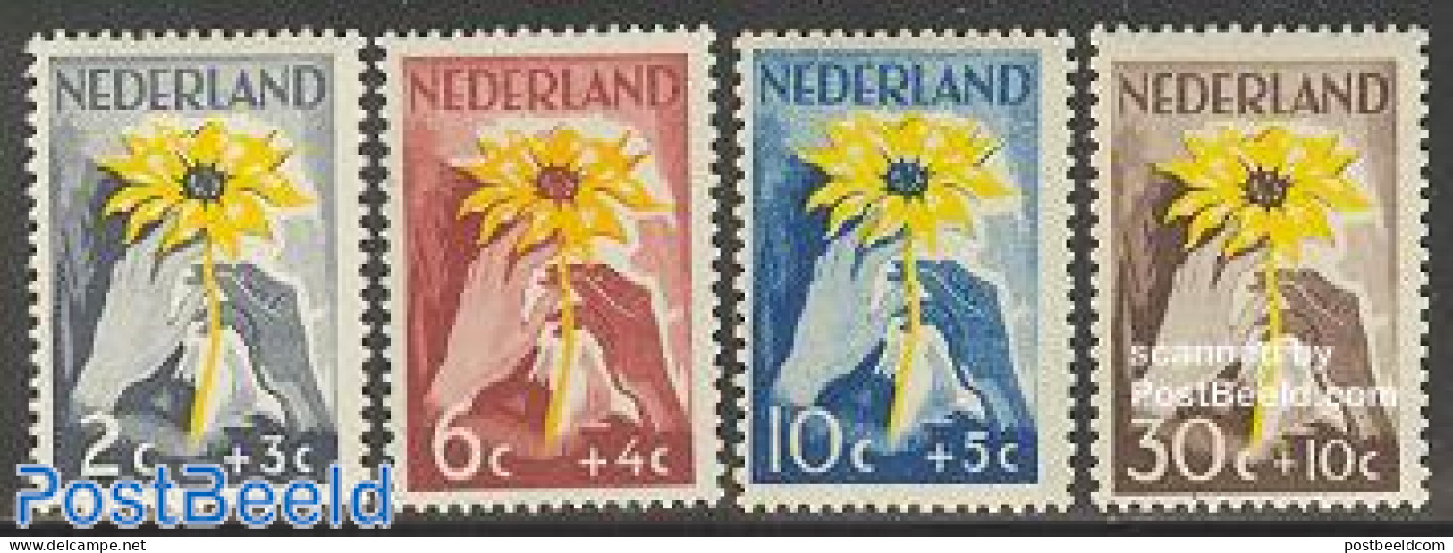 Netherlands 1949 Niwin 4v, Mint NH, Nature - Flowers & Plants - Unused Stamps