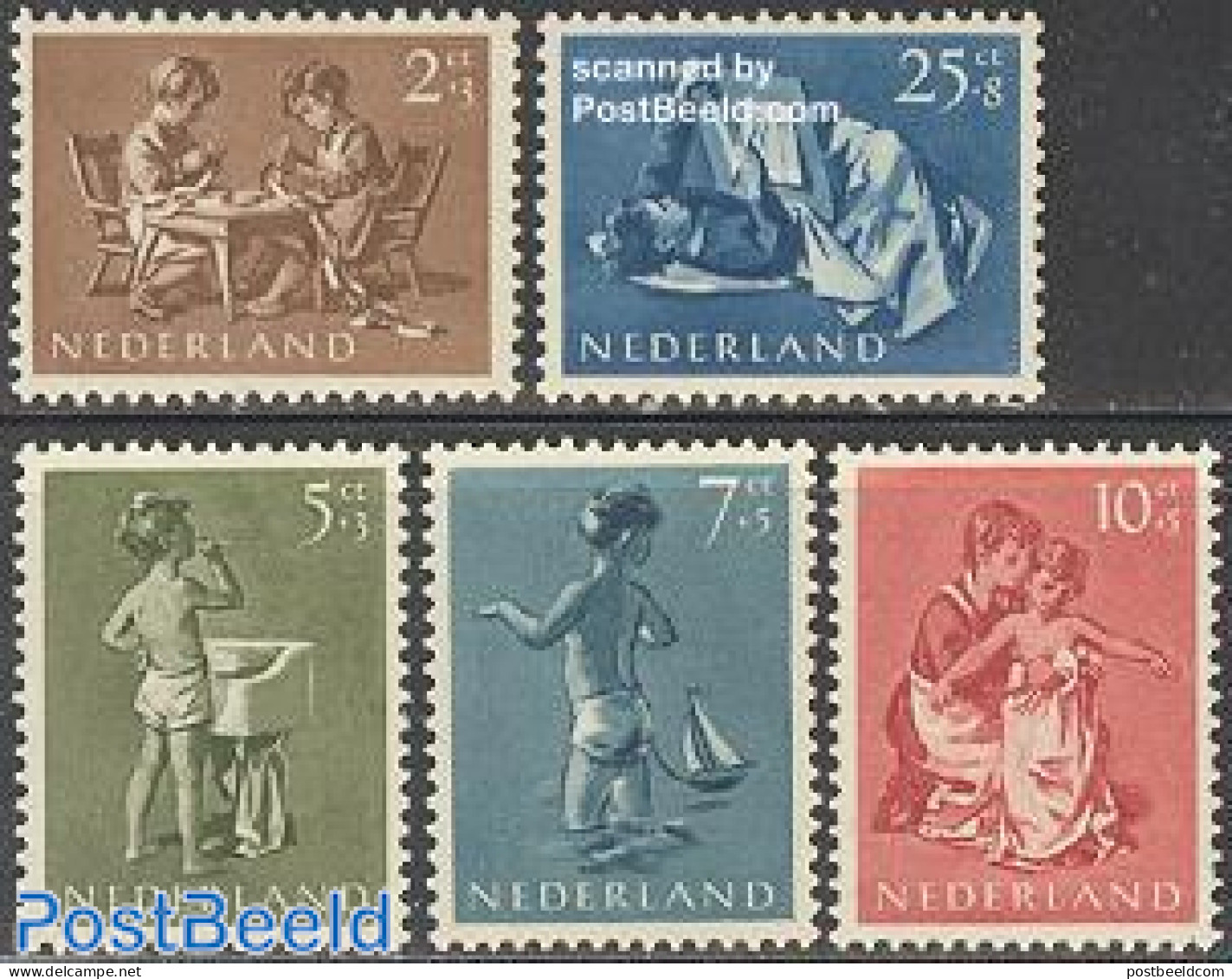 Netherlands 1954 Child Welfare 5v, Mint NH, Health - Transport - Various - Dentistry - Ships And Boats - Toys & Childr.. - Nuevos