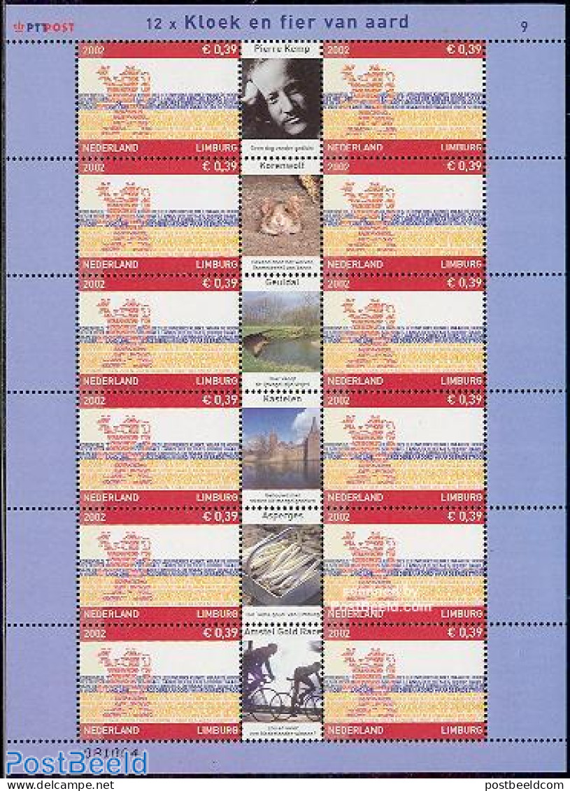 Netherlands 2002 Limburg M/s, Mint NH, Health - History - Nature - Sport - Food & Drink - Flags - Animals (others & Mi.. - Unused Stamps