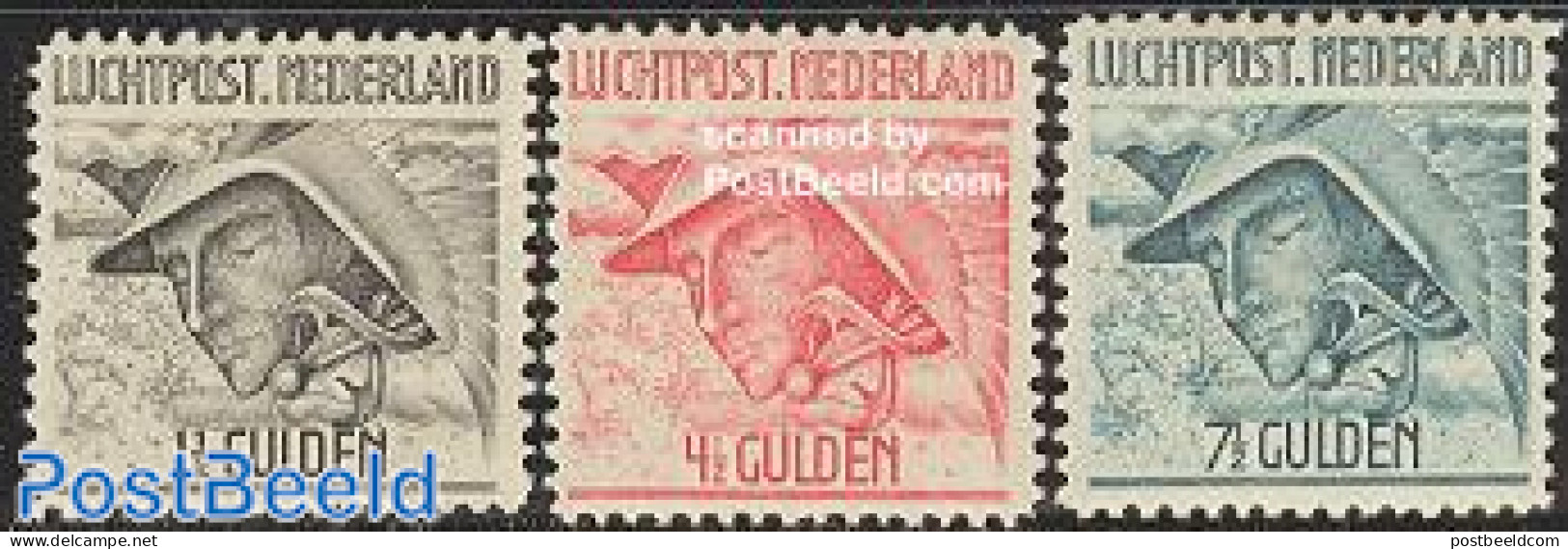 Netherlands 1929 Airmail, Mercurius 3v, Mint NH, Religion - Greek & Roman Gods - Posta Aerea