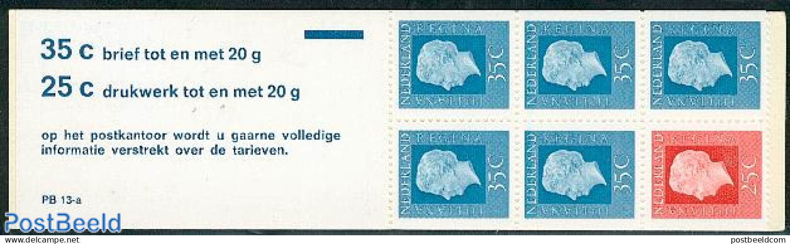 Netherlands 1973 1x25,5x35c Booklet, Mint NH, Stamp Booklets - Neufs