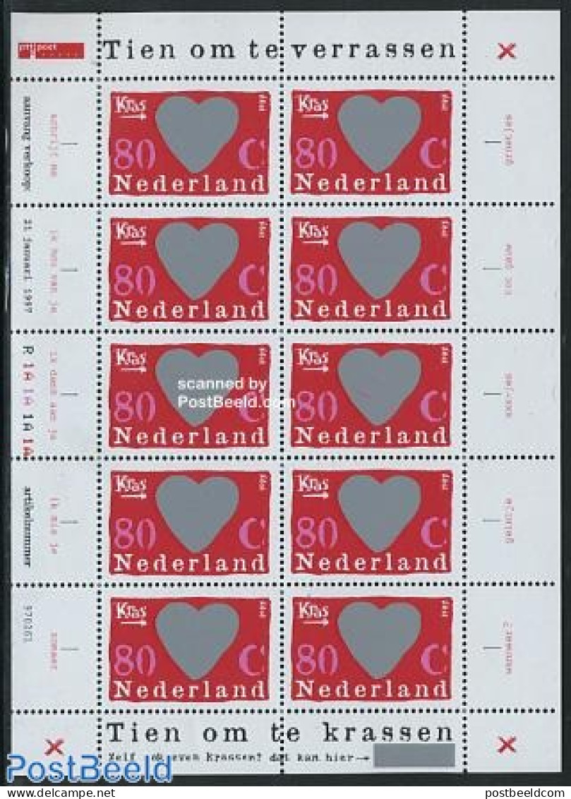 Netherlands 1997 Greeting Stamps 10 Diff. (covered) Stamps, Mint NH, Various - Greetings & Wishing Stamps - Ongebruikt