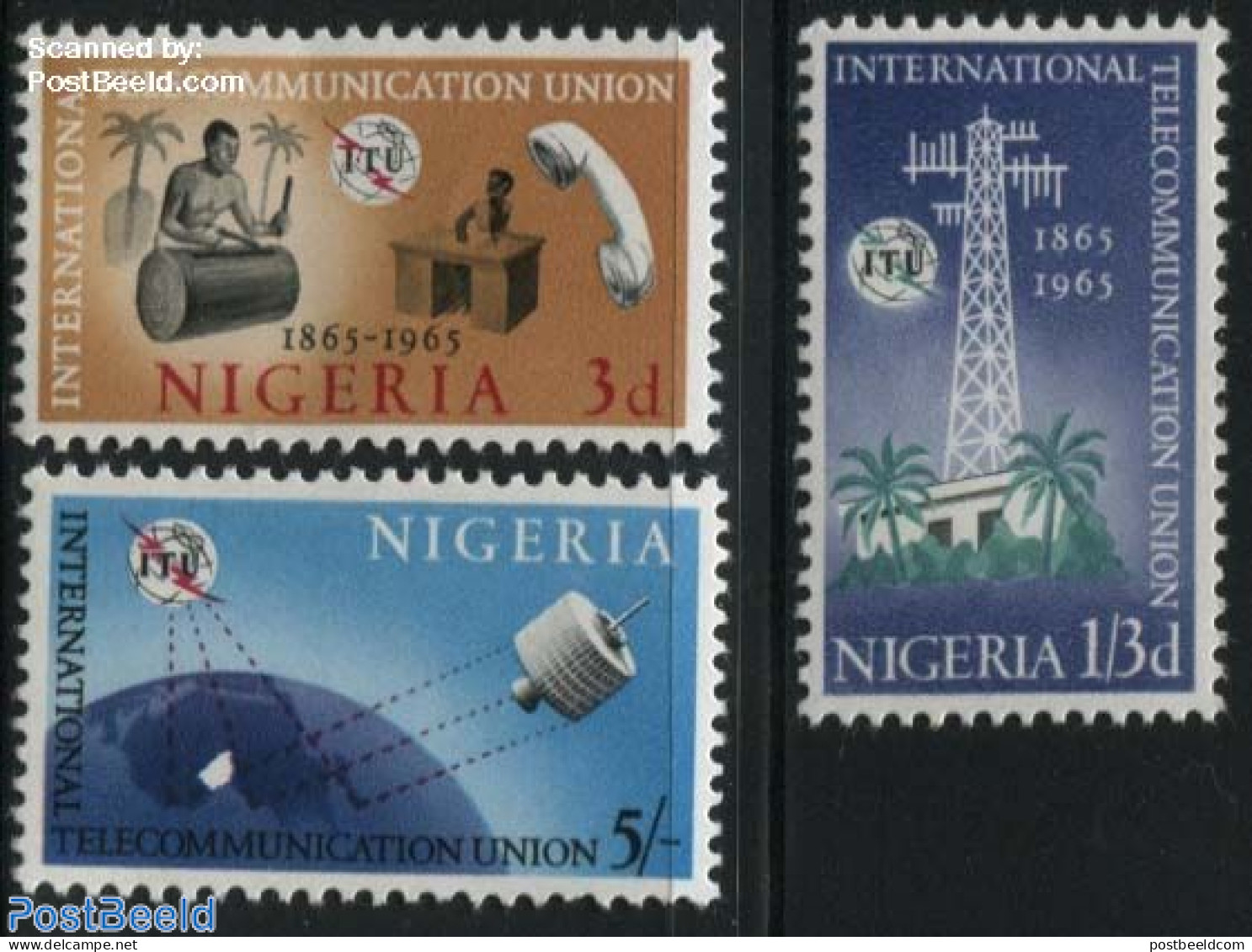 Nigeria 1965 ITU Centenary 3v, Mint NH, Science - Transport - Various - Telecommunication - Space Exploration - I.T.U. - Telecom