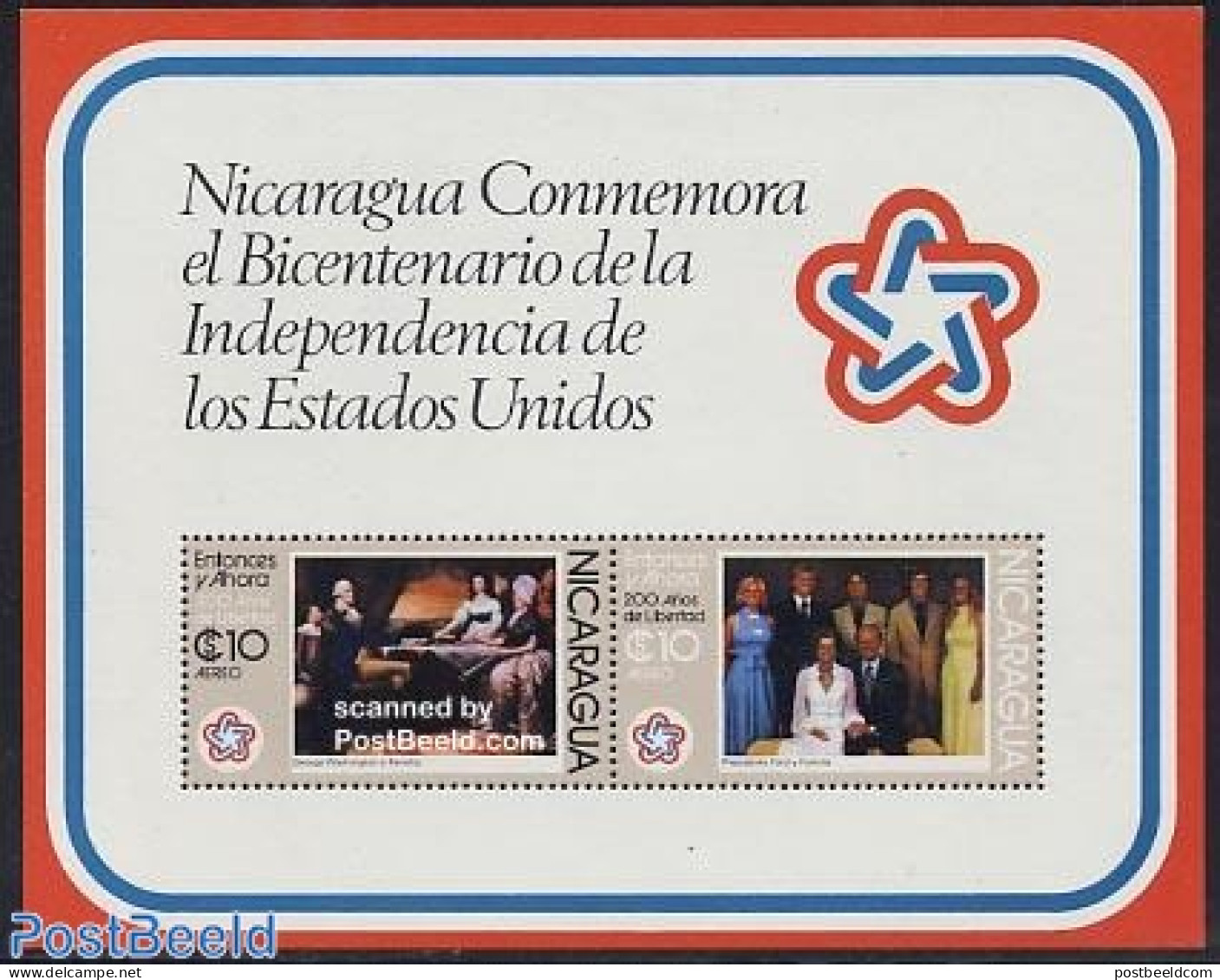 Nicaragua 1976 US Bicentenary S/s, Mint NH, History - American Presidents - US Bicentenary - Nicaragua