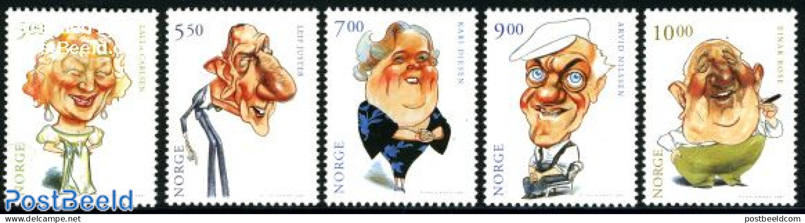 Norway 2001 Actors 5v, Mint NH, Performance Art - Theatre - Unused Stamps