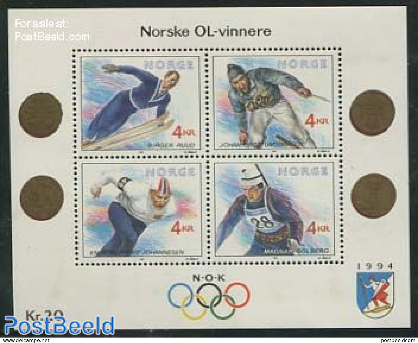 Norway 1991 Olympic Winter Winners S/s, Mint NH, Sport - Olympic Winter Games - Skating - Skiing - Nuovi