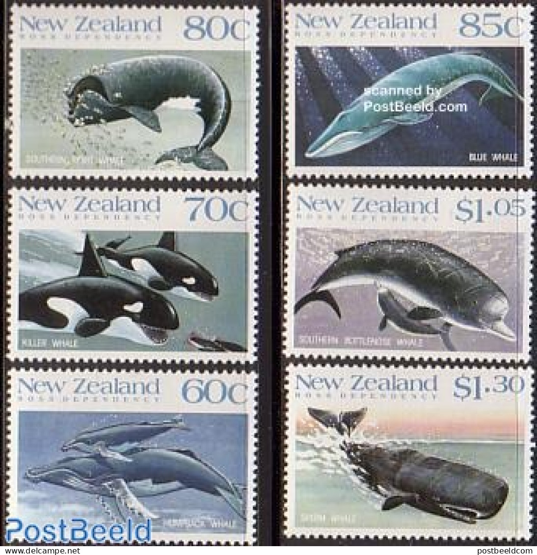 New Zealand 1988 Whales 6v, Mint NH, Nature - Animals (others & Mixed) - Sea Mammals - Unused Stamps