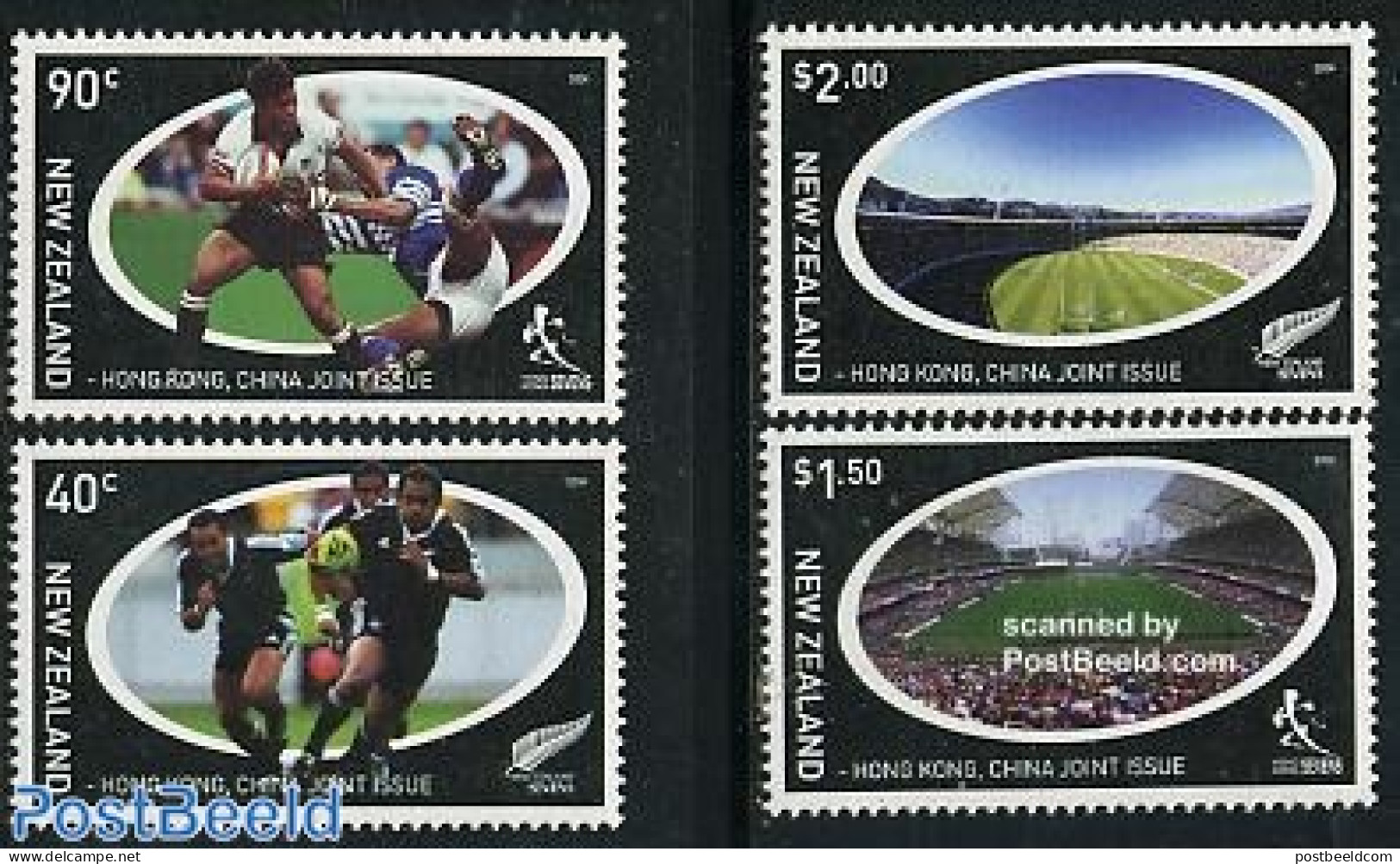 New Zealand 2004 Rugby Sevens 4v, Joint Issue Hong Kong, Mint NH, Sport - Various - Rugby - Sport (other And Mixed) - .. - Ongebruikt