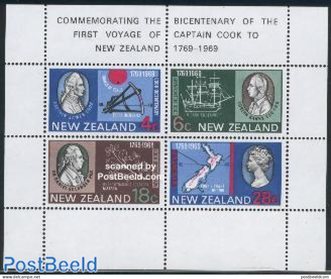 New Zealand 1969 James Cook S/s, Mint NH, History - Science - Transport - Various - Explorers - Weights & Measures - S.. - Ungebraucht