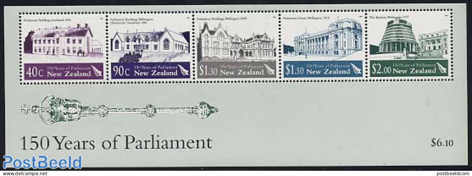 New Zealand 2004 150 Years Parliament S/s, Mint NH, Art - Architecture - Modern Architecture - Ungebraucht