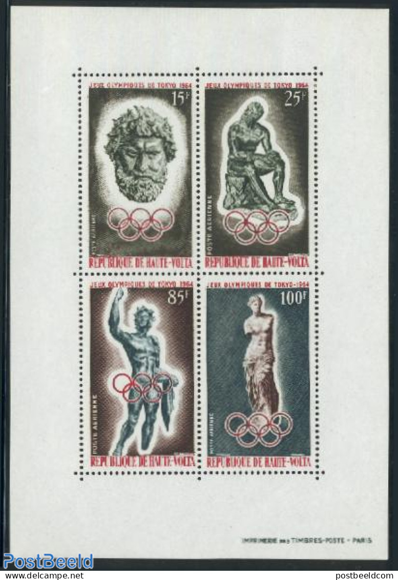 Upper Volta 1964 Olympic Games Tokyo S/s, Mint NH, History - Religion - Sport - Archaeology - Greek & Roman Gods - Oly.. - Archeologie