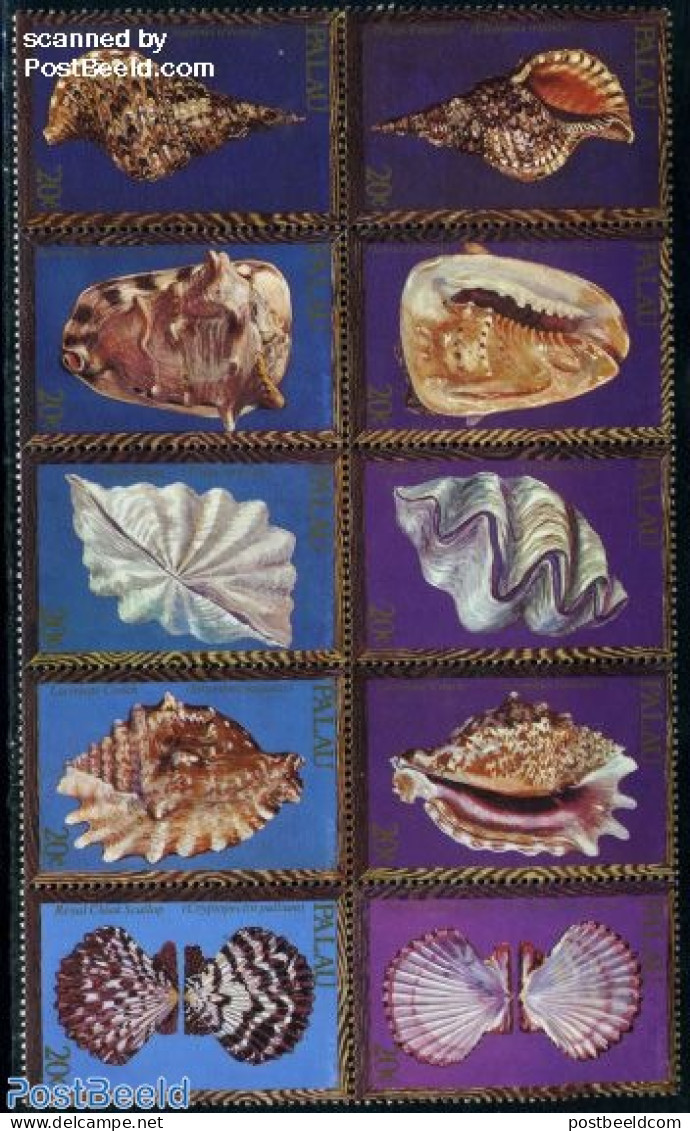 Palau 1984 Shells 10v [++++], Mint NH, Nature - Shells & Crustaceans - Mundo Aquatico