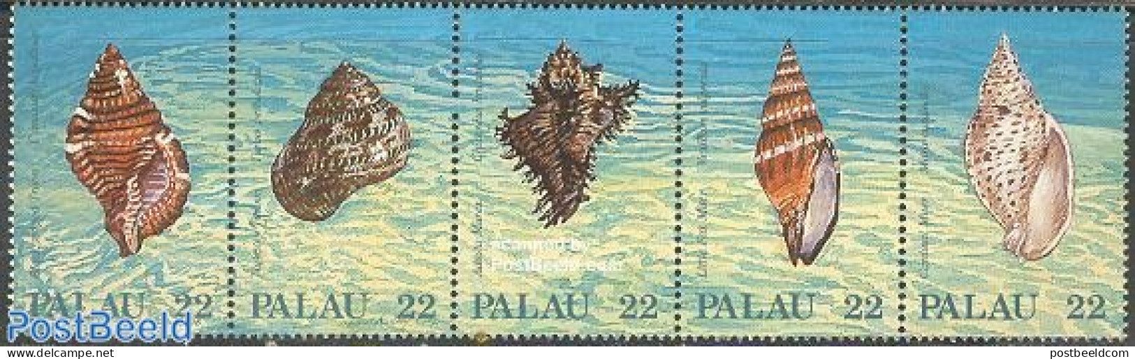 Palau 1987 Shells 5v [::::], Mint NH, Nature - Shells & Crustaceans - Mundo Aquatico