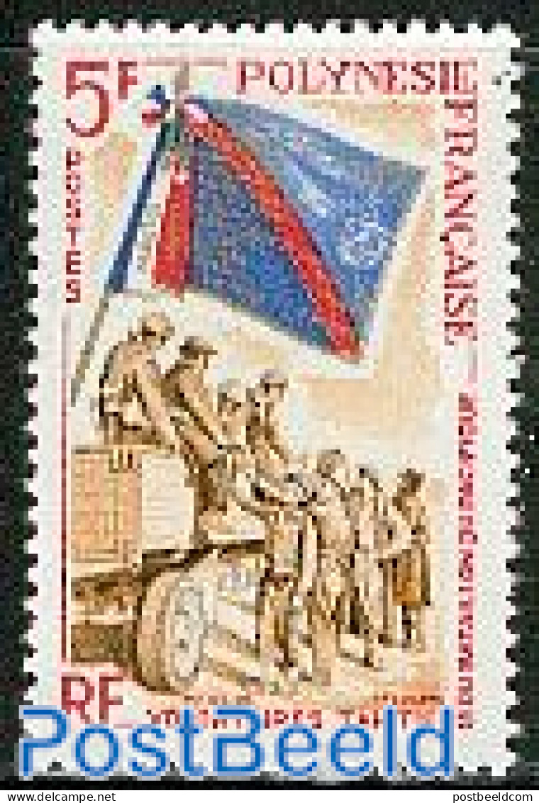 French Polynesia 1964 Pacific Batallion 1v, Mint NH, History - Flags - Militarism - Nuovi