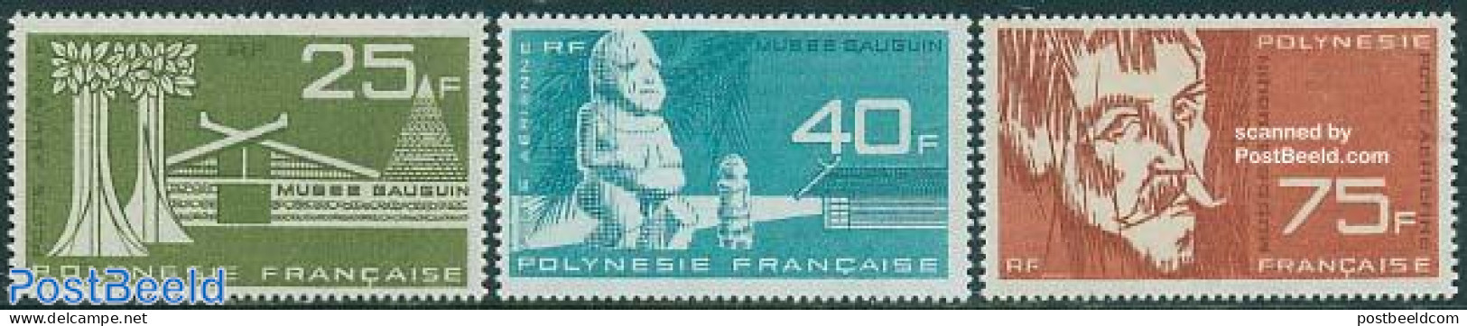 French Polynesia 1965 Gaugin Museum 3v, Mint NH, Art - Modern Art (1850-present) - Museums - Paul Gauguin - Unused Stamps