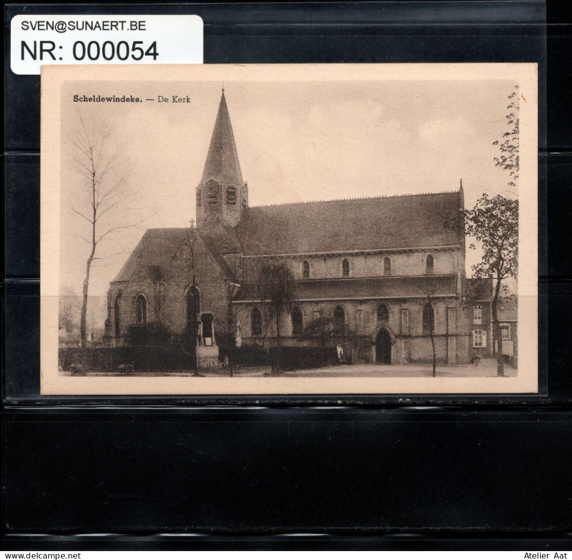 Postkaart: Scheldewindeke - De Kerk - Achterzijde - Beschadiging Door Verwijdering Uit Album - Oosterzele