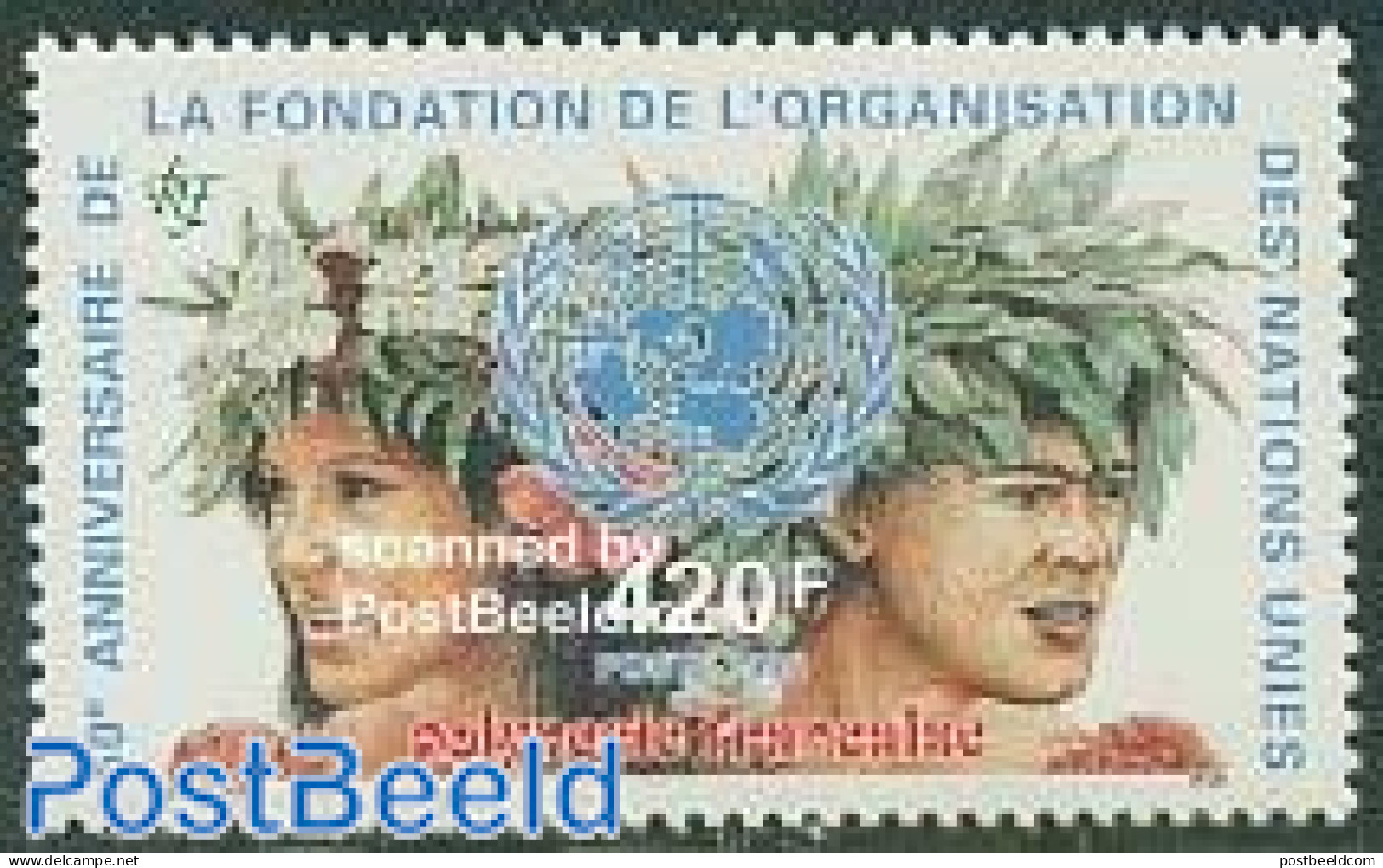 French Polynesia 1995 50 Years UNO 1v, Mint NH, History - United Nations - Ongebruikt