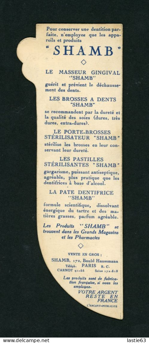 Marque Page Ancien  Masseur Gingival Shamb Dent Dentiste Dentisterie Guérit Les Gencives  16 X 6 Cm - Bladwijzers