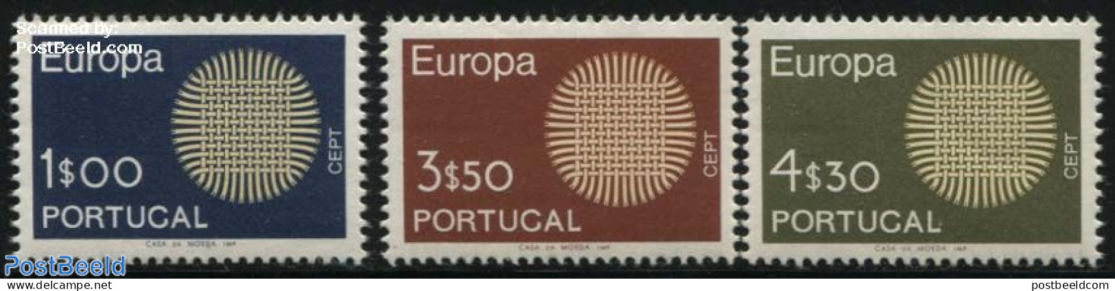 Portugal 1970 Europa 3v, Mint NH, History - Europa (cept) - Ongebruikt