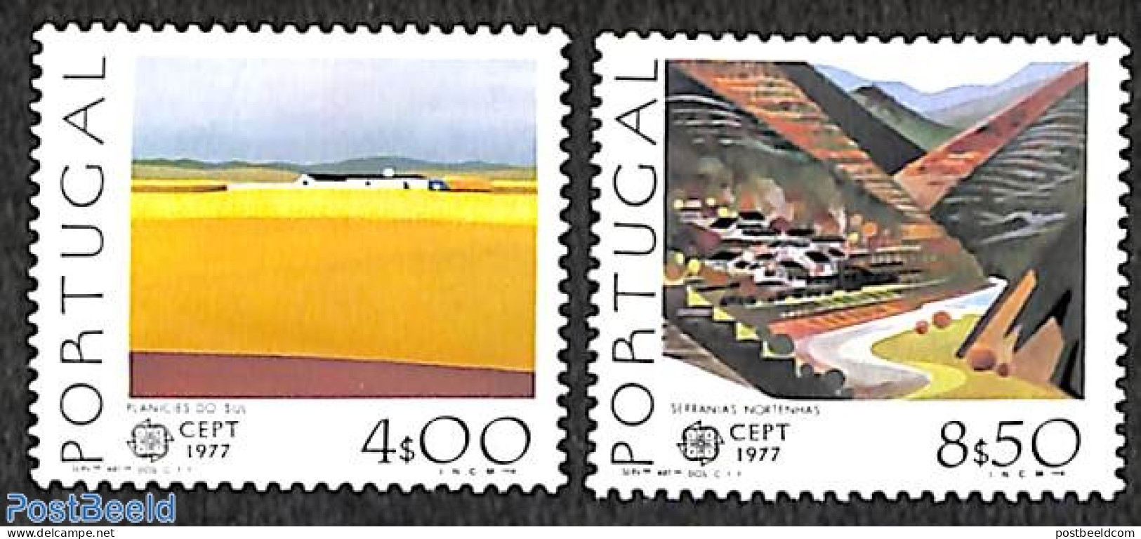 Portugal 1977 Europa, Landscapes 2v, Phosphor, Mint NH, History - Europa (cept) - Ungebraucht