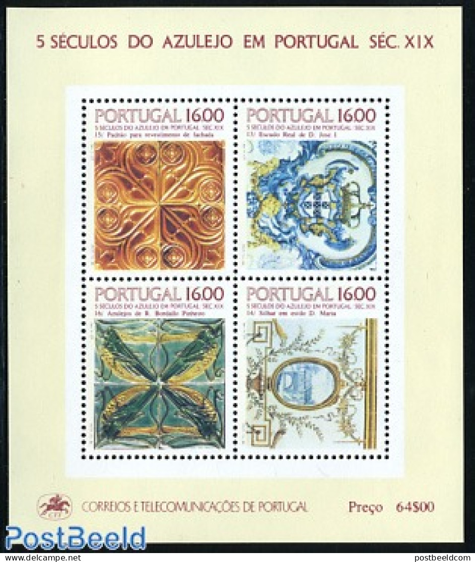Portugal 1984 Tiles (19th Century) S/s, Mint NH, Art - Art & Antique Objects - Neufs