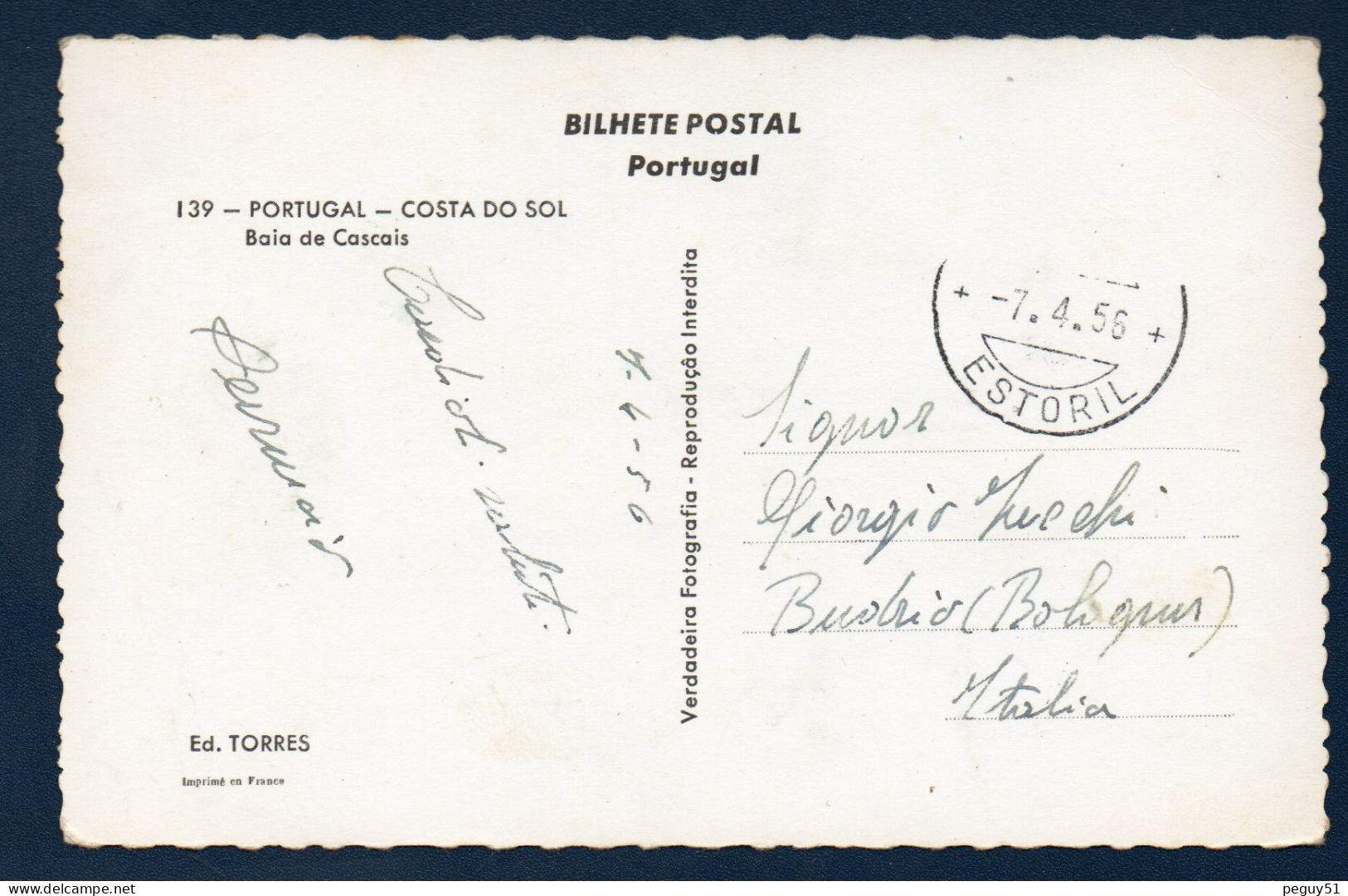Lisbonne. Costa Do Sol. Baia De Cascais. Les Plages De Ribeira, Da Reinha, Da Conceiça Et De Duchesa. 1956 - Lisboa