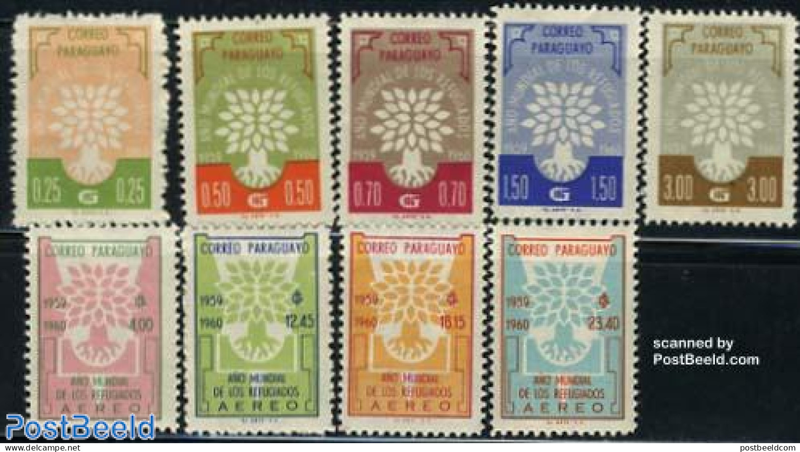 Paraguay 1960 World Refugees Year 9v, Mint NH, History - Various - Refugees - Int. Year Of Refugees 1960 - Refugiados