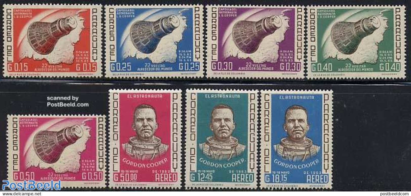 Paraguay 1963 Space Exploration 8v, Mint NH, Transport - Various - Space Exploration - Maps - Aardrijkskunde